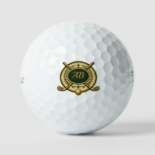 Golf-Wappen mit individuellen Initialen Golfball (Vorderseite)