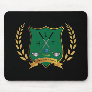 GOLF-Wappen mit Laurel Wreath und Monogramm Mousepad