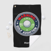 Golf Warnung Ernsthafte Sucht Lustiger Golfer Golfhandtuch (Insitu)