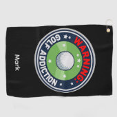Golf Warnung Ernsthafte Sucht Lustiger Golfer Golfhandtuch (Horizontal)