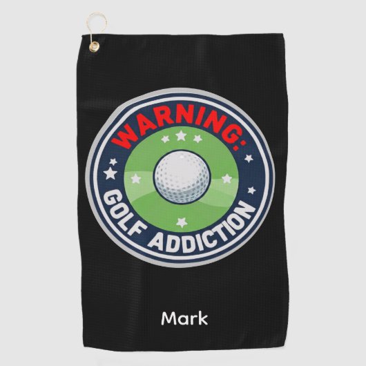 Golf Warnung Ernsthafte Sucht Lustiger Golfer Golfhandtuch (Vorderseite)