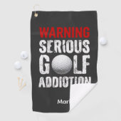 Golf Warnung Ernsthafte Sucht Lustiger Golfer Golfhandtuch (Insitu)