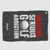 Golf Warnung Ernsthafte Sucht Lustiger Golfer Golfhandtuch (Horizontal)