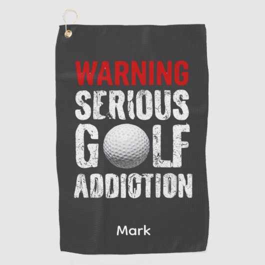 Golf Warnung Ernsthafte Sucht Lustiger Golfer Golfhandtuch (Vorderseite)
