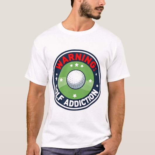 Golf Warnung Ernsthafte Sucht Lustiger Golfer T-Shirt (Vorderseite)