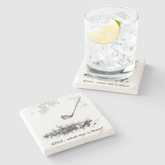 Golf Was sonst gibt's Fun Golfer Angebot? Steinuntersetzer (Seitenansicht)