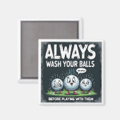 Golf Wasch Deine Bälle Magnet (Vorderseite/Rückseite)