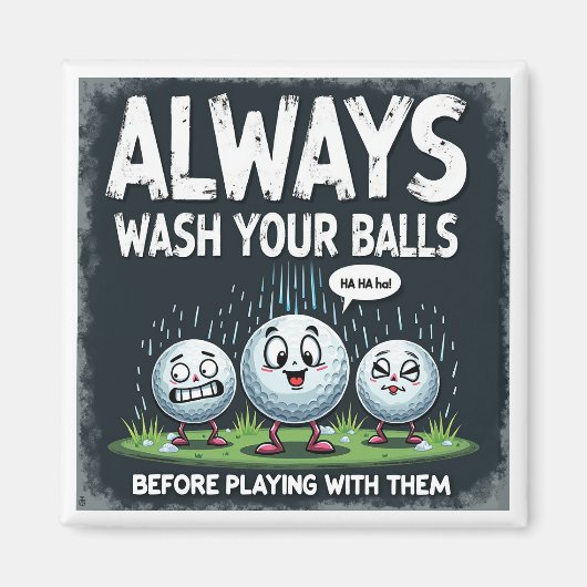 Golf Wasch Deine Bälle Magnet (Vorne)