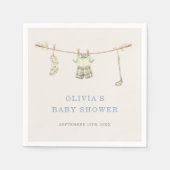 Golf Wäscheleine Baby Shower Party Serviette (Vorderseite)
