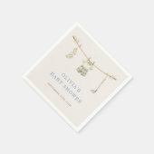 Golf Wäscheleine Baby Shower Party Serviette (Ecke)