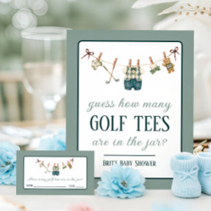 Golf Wäscheleine, Neu im Club Baby Shower Begleitkarte