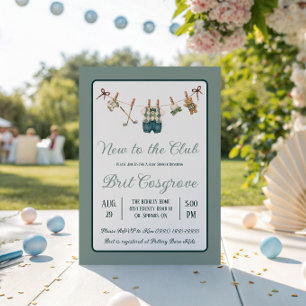 Golf Wäscheleine, Neu im Club Baby Shower  Einladung