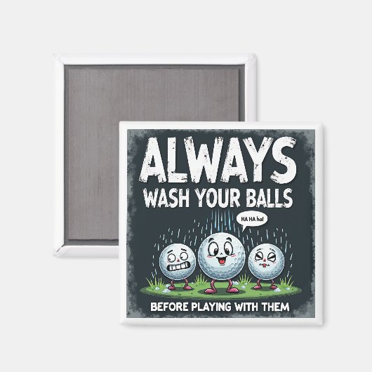 Golf Wash Your Balls Magnet (Vorderseite/Rückseite)