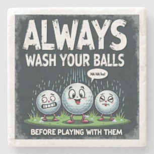 Golf Wash Your Balls Stone Untersetzer