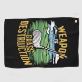 Golf Weapon of Grass Destruction Art Golfhandtuch (Horizontal)