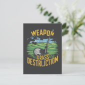 Golf Weapon of Grass Destruction Art Postkarte (Stehend Vorderseite)