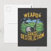 Golf Weapon of Grass Destruction Art Postkarte (Vorne/Hinten)