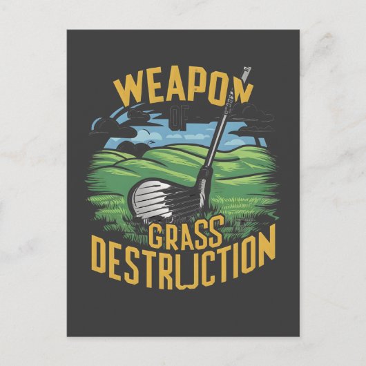 Golf Weapon of Grass Destruction Art Postkarte (Vorderseite)