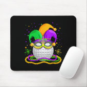 Golf Wearing Jester Hat Masked Beads Mardi Gras Pl Mousepad (Mit Mouse)