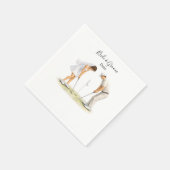 Golf wedding Birde and Groom on Putting Green Serviette (Ecke)