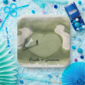 Golf wedding bride groom golf ball tee with love pappteller (Party)