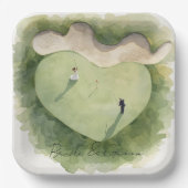 Golf wedding bride groom golf ball tee with love pappteller (Vorderseite)