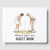 Golf Wedding Bride & Groom golfing Gästebuch (Vorderseite)