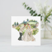 Golf wedding Bride & Groom on Golf Course card (Stehend Vorderseite)