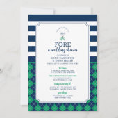 Golf Wedding Couples Dusche Einladung (Vorderseite)