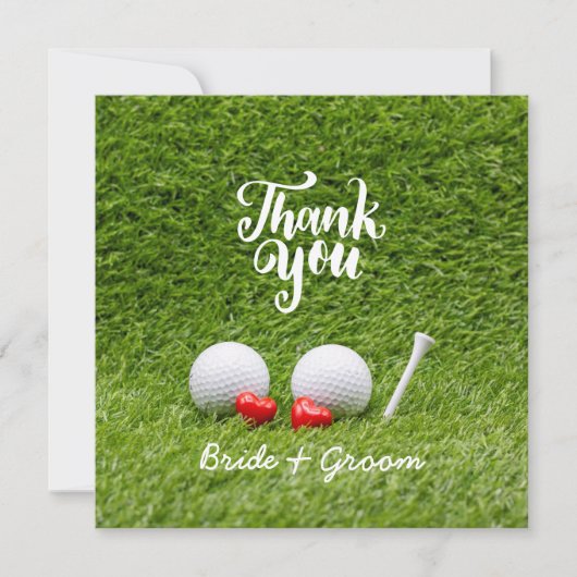 Golf Wedding Danke, dass ihr eine Karte mit Liebe (Vorderseite)