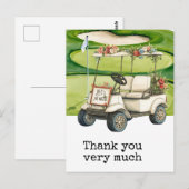 Golf Wedding Dankeschön. Ihre Karte mit Golfwagen (Vorne/Hinten)