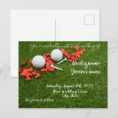 Golf Wedding Einladung Karte mit Liebe Herz (Vorne/Hinten)