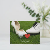 Golf Wedding Einladungs-Card Golf mit Liebe Postkarte (Stehend Vorderseite)