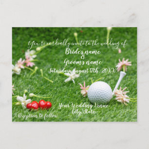 Golf Wedding Einladungs-Karte Golf auf Grün Postkarte