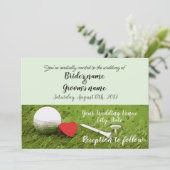 Golf Wedding Einladungskarte mit Golfball Einladung (Stehend Vorderseite)