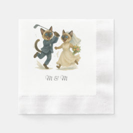 Golf Wedding for Cat Liebhaber Wasserfarben Serviette