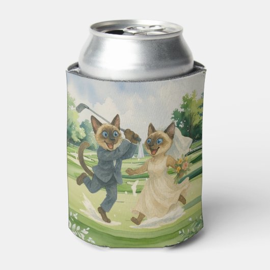 Golf Wedding for Cat Lovers auf dem Platz Dosenkühler (Kanne Vorderseite)