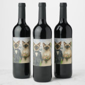 Golf Wedding for Cat Lovers auf dem Platz Weinetikett (Flaschen)