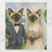Golf Wedding for Cat Lovers auf dem Platz Weinetikett (Einzelnes Label)