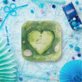 Golf wedding heart shaped golf course pappteller (Party)