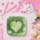 Golf wedding heart shaped golf course pappteller (Party)