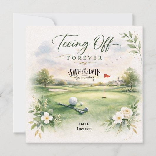 GOLF WEDDING Let’s Par-Tee Save the Date (Vorderseite)