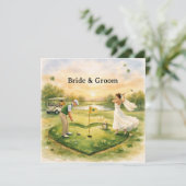 Golf Wedding Lucky in Love St. Patrick's Day theme Einladung (Stehend Vorderseite)