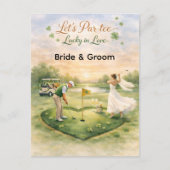 Golf Wedding Lucky in Love St. Patrick's Day theme Postkarte (Vorderseite)