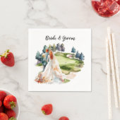 Golf Wedding mit Braut und Bräutigam Golfplatz Serviette (Beispiel)