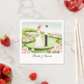 Golf Wedding mit Bride and Groom auf Kurs Serviette (Beispiel)