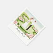 Golf Wedding mit Bride and Groom auf Kurs Serviette (Ecke)