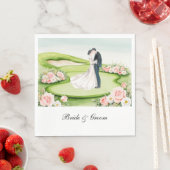 Golf Wedding mit Bride and Groom auf Kurs Serviette (Beispiel)