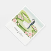 Golf Wedding mit Bride and Groom auf Kurs Serviette (Ecke)