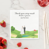 Golf Wedding mit Bride Groom Golfer Vielen Dank Serviette (Beispiel)